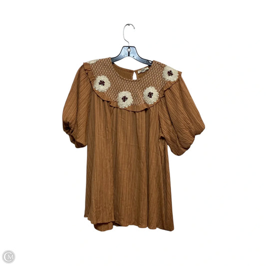 Top Short Sleeve By Entro In Brown, Size: Xl