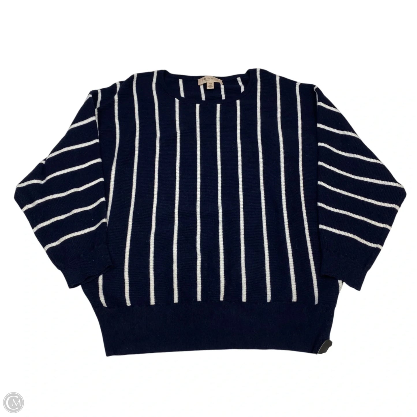 Sweater By Philosophy In Blue & White, Size: 1x