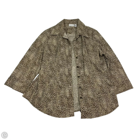 Top 3/4 Sleeve By Kim Rogers In Animal Print, Size: L