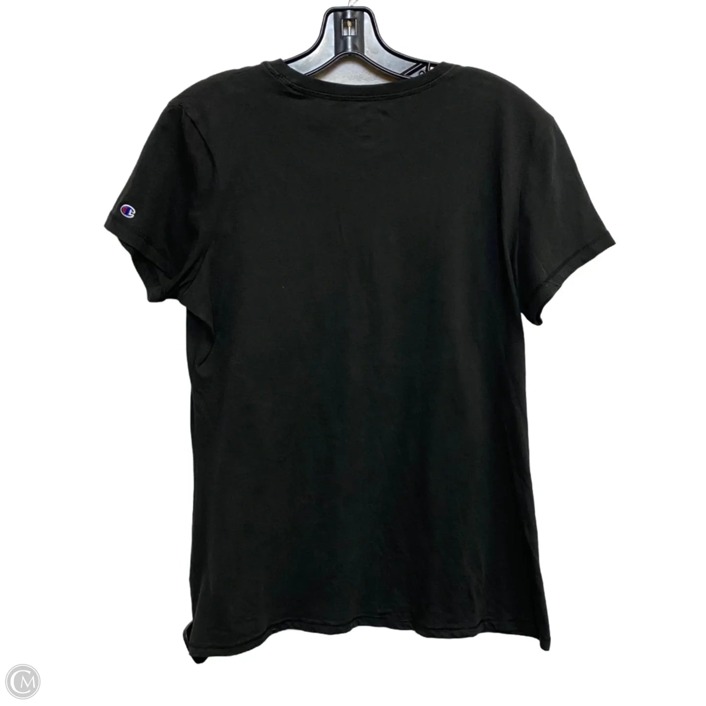 Athletic Top Short Sleeve By Champion In Black, Size: L