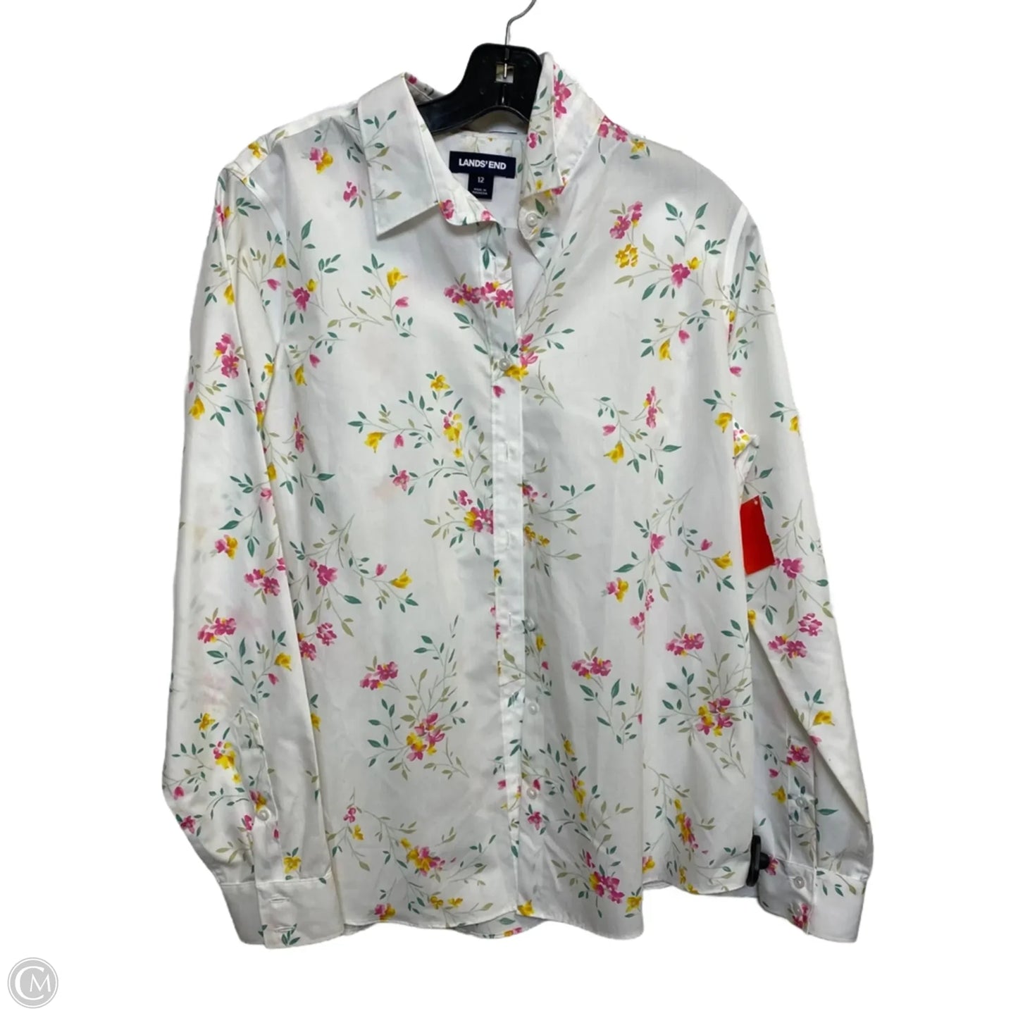 Top Long Sleeve By Lands End In White, Size: L