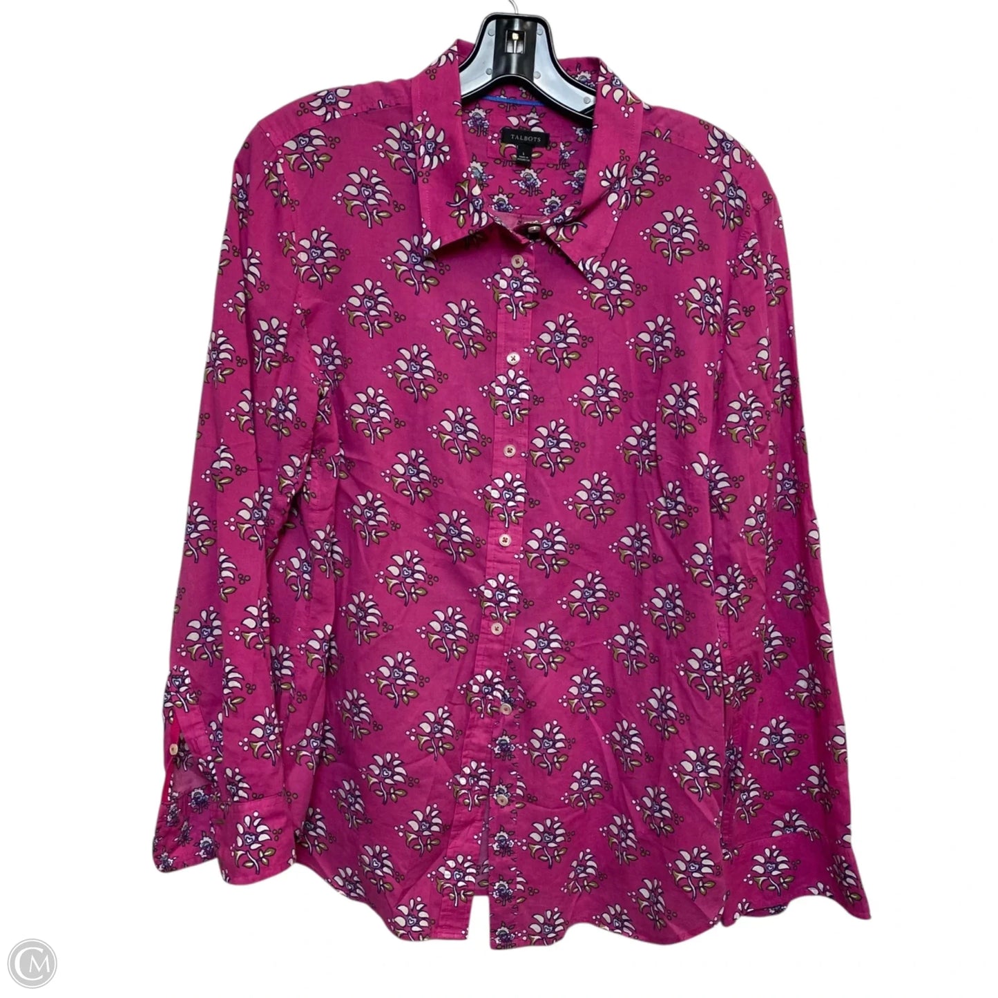 Top Long Sleeve By Talbots In Pink, Size: L