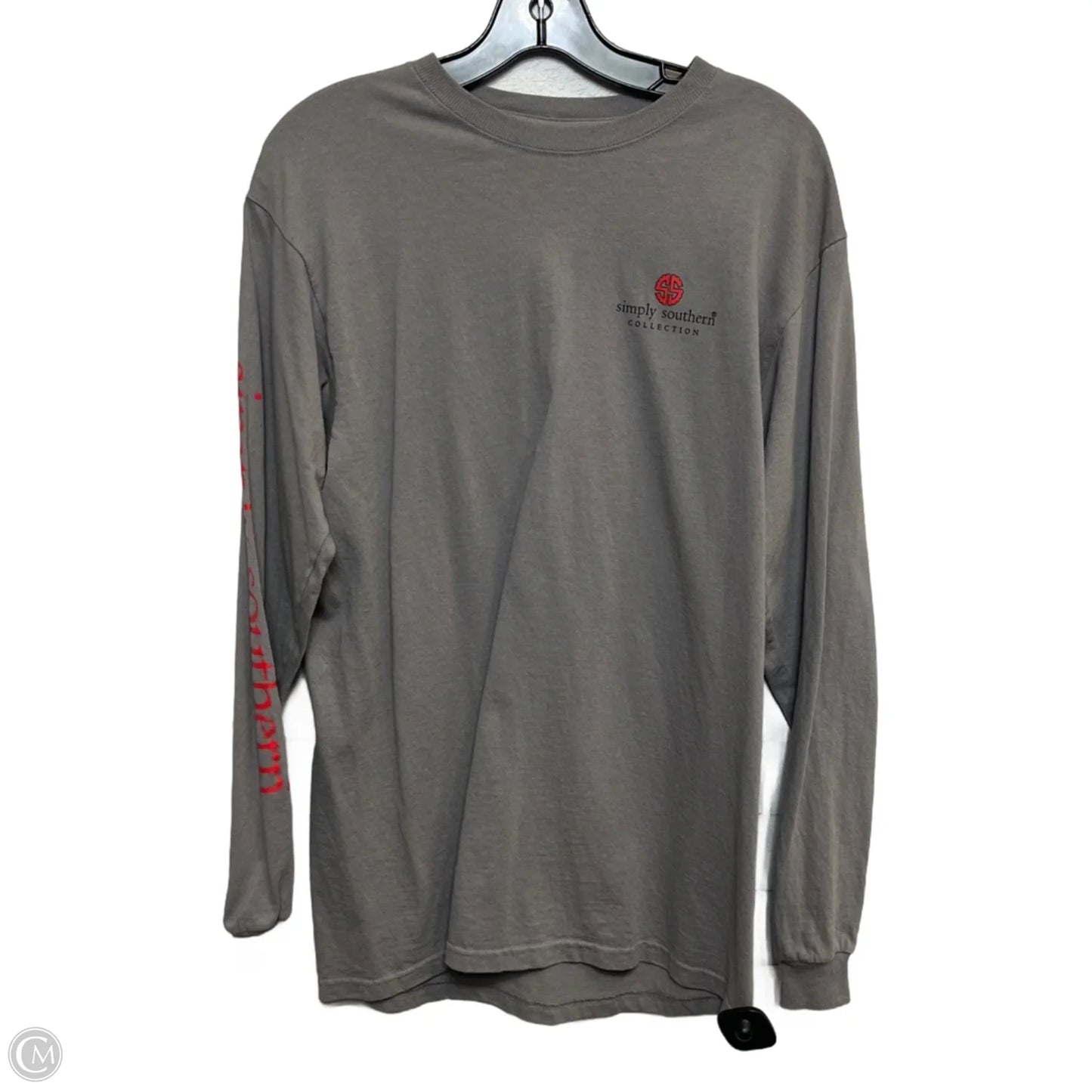 Top Long Sleeve By Simply Southern In Grey, Size: M