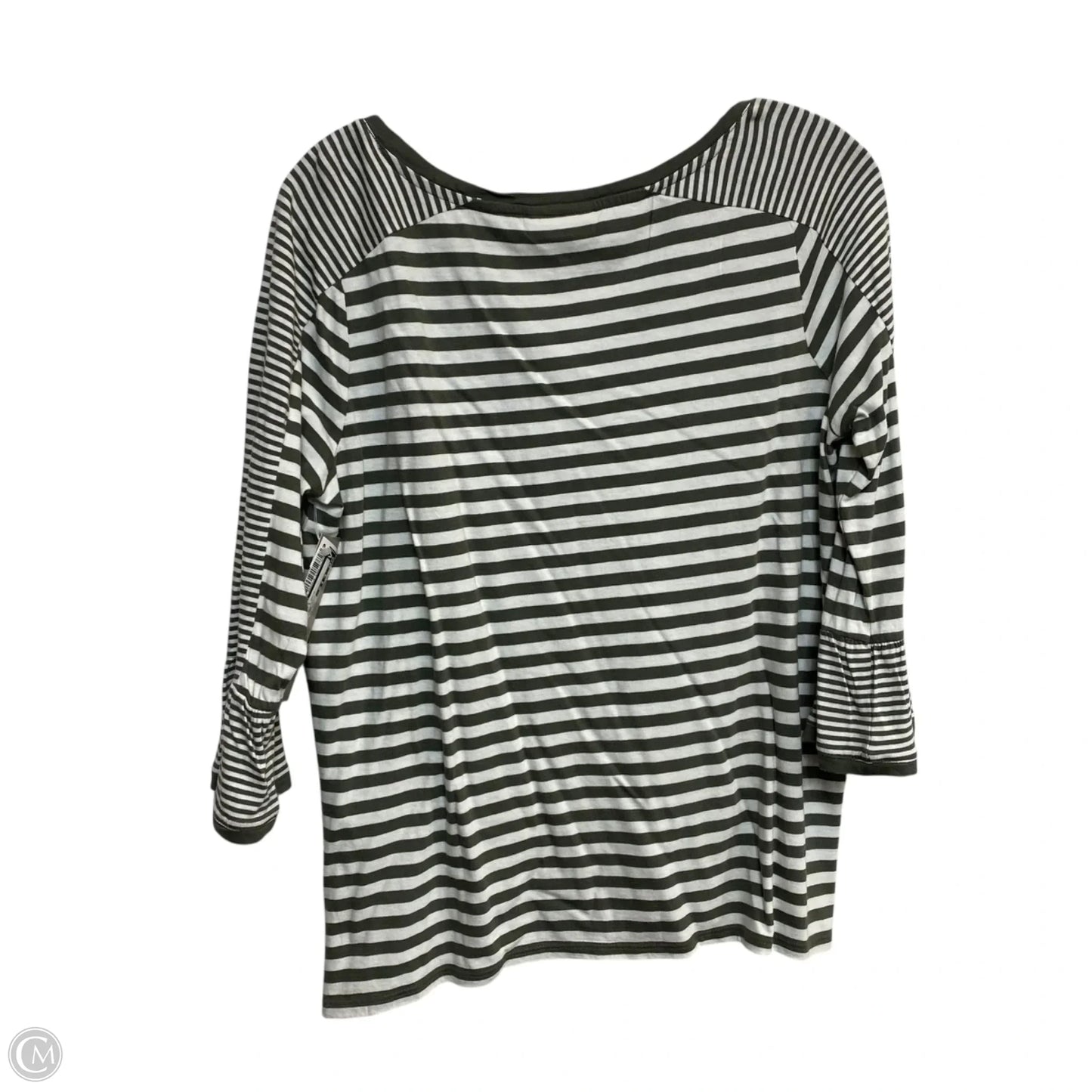 Top Long Sleeve By J. Jill In Green & White, Size: Mp