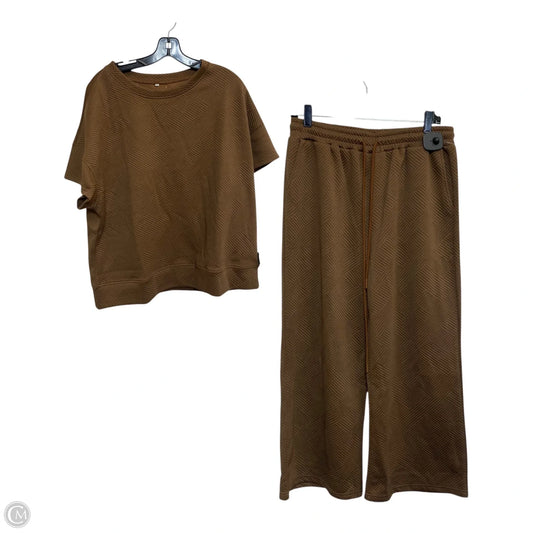 Lounge Set Pants By Clothes Mentor In Brown, Size: L