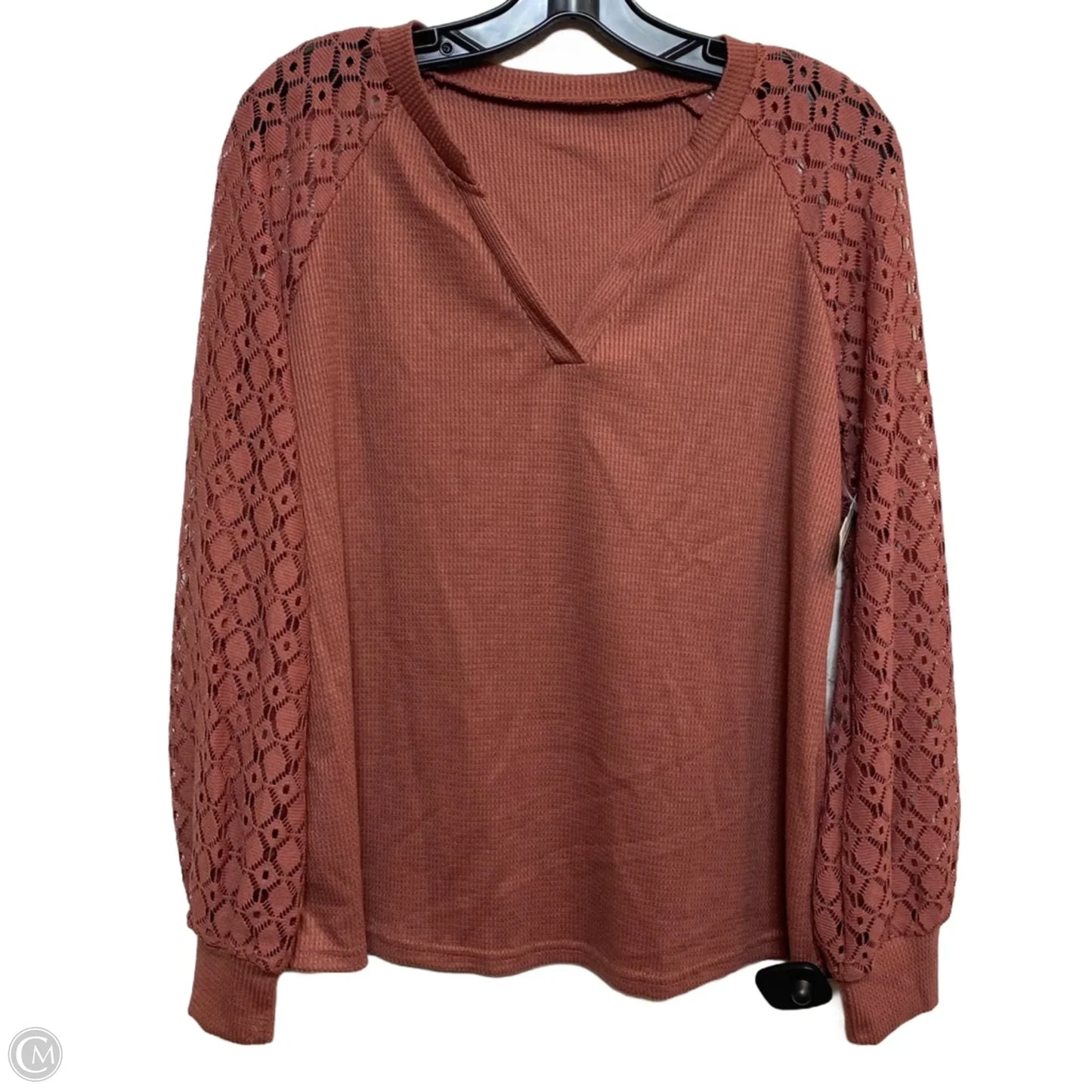 Top Long Sleeve By Shein In Pink, Size: M