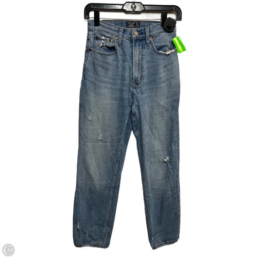Jeans Straight By Abercrombie And Fitch In Blue Denim, Size: 0