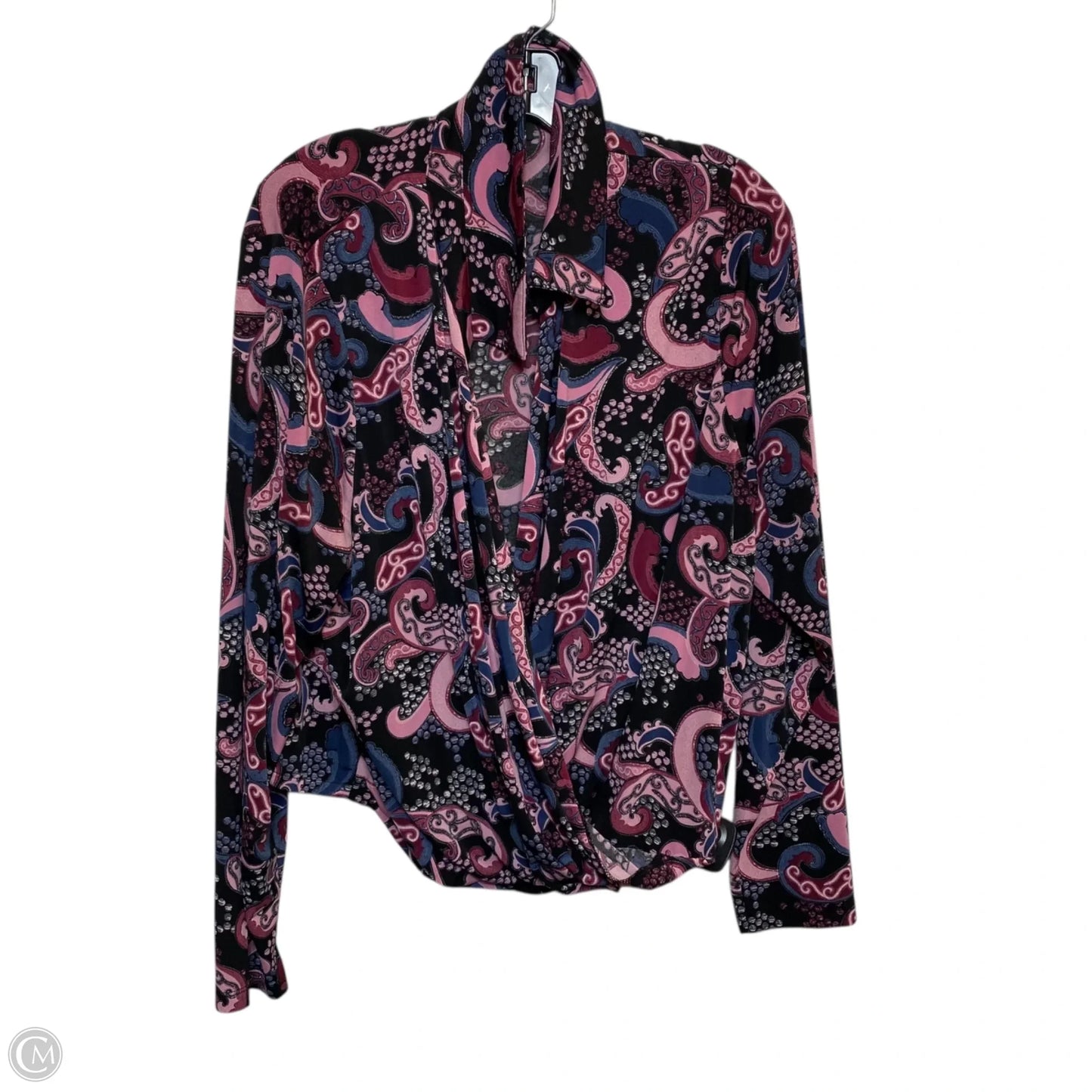 Top Long Sleeve By Lane Bryant In Black & Pink, Size: 1x