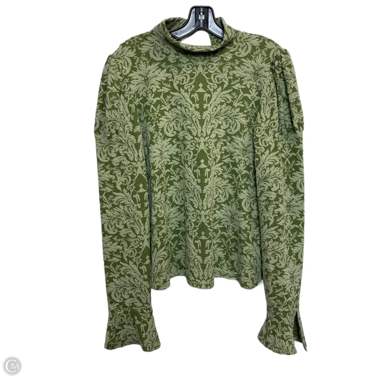 Top Long Sleeve By Anthropologie In Green, Size: 1x