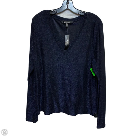 Top Long Sleeve By White House Black Market In Black & Blue, Size: Xl