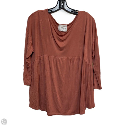 Top 3/4 Sleeve By Built by Dreamers In Brown, Size: M