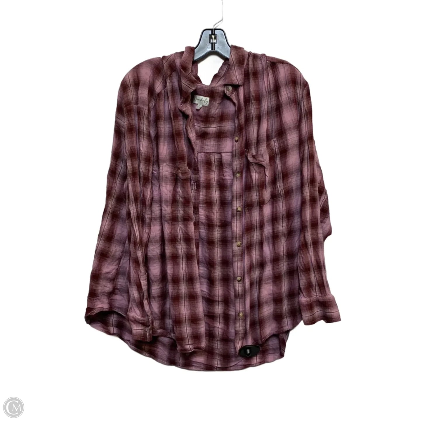 Top Long Sleeve By Wonderly In Pink & Purple, Size: 3x