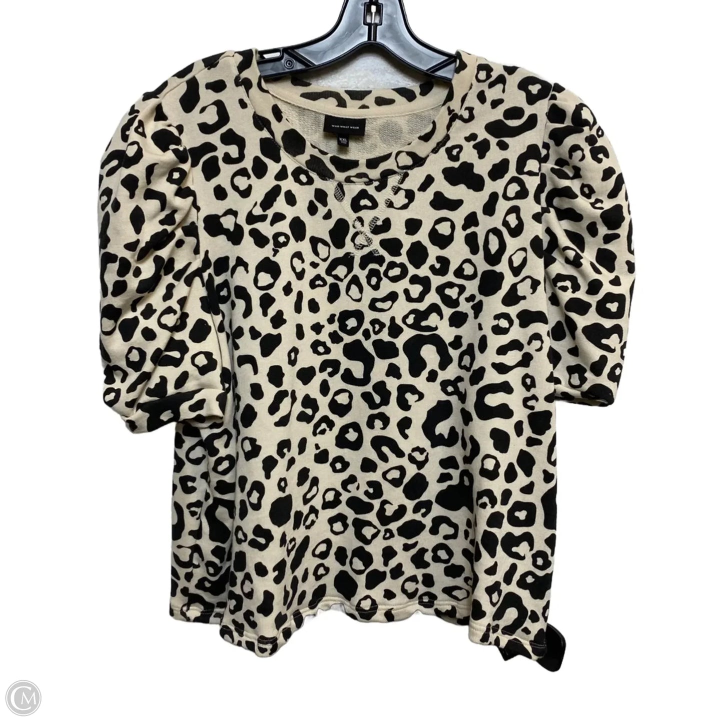 Top Short Sleeve By Who What Wear In Animal Print, Size: Xxl
