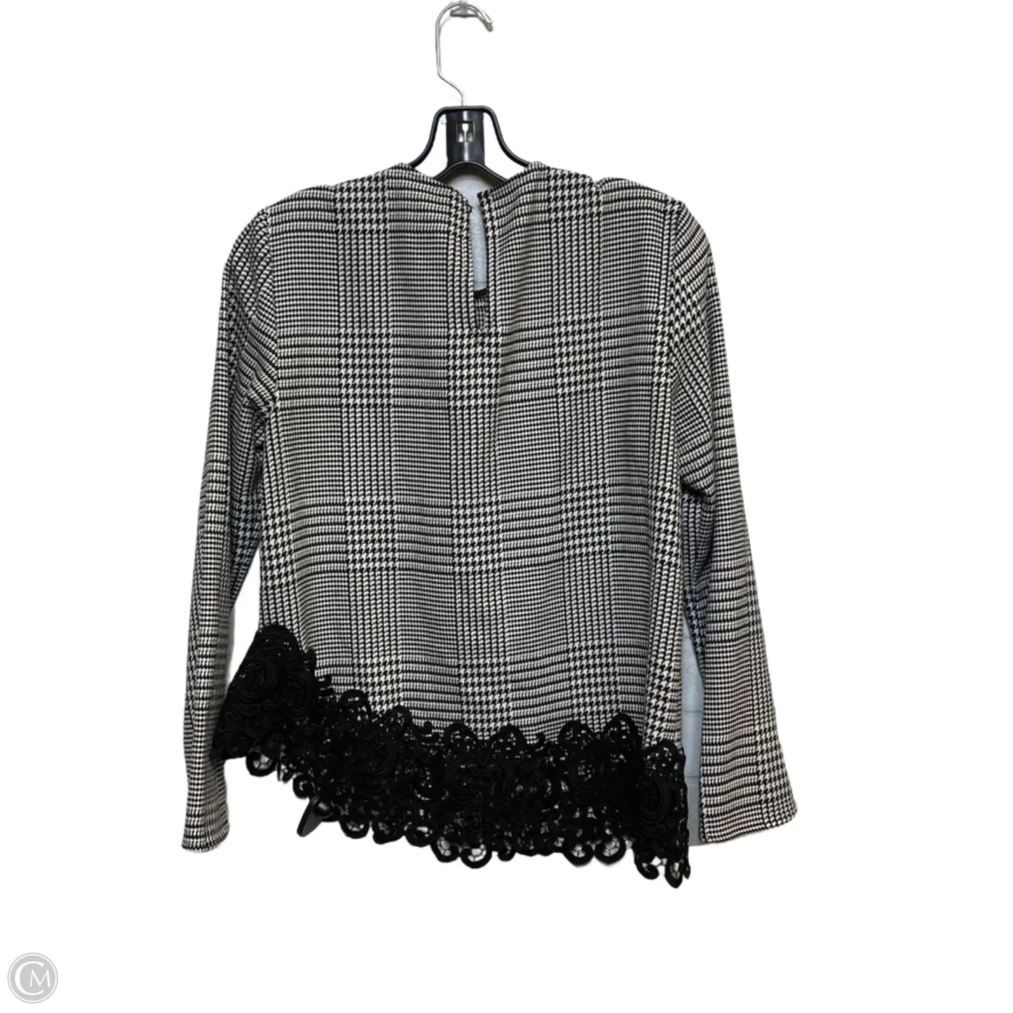 Top Long Sleeve By Zara Women In Black & White, Size: S