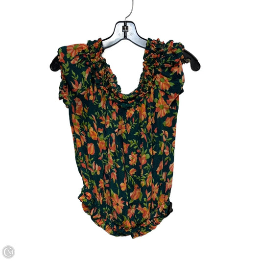 Top Short Sleeve By Free People In Green & Pink, Size: M