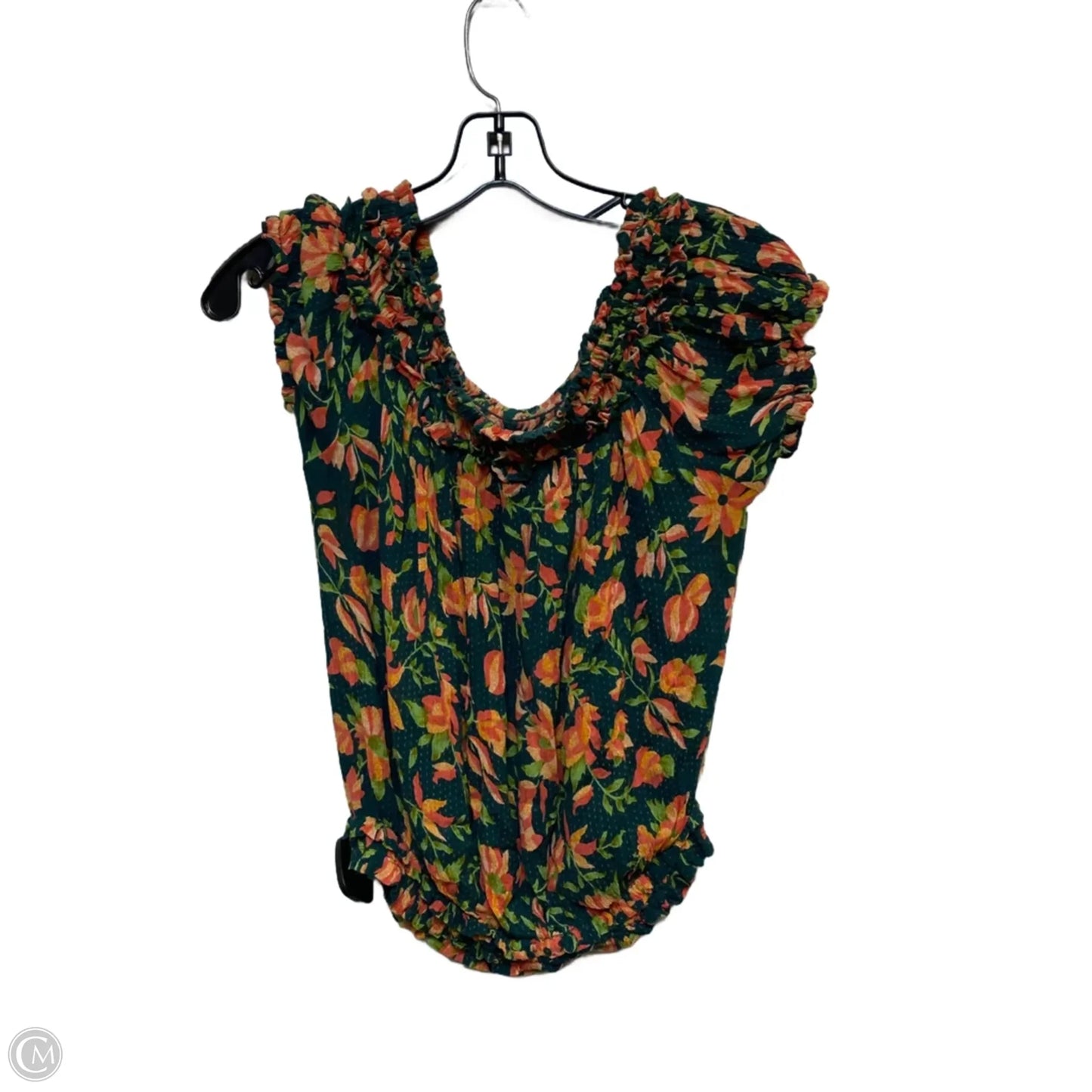 Top Short Sleeve By Free People In Green & Pink, Size: M