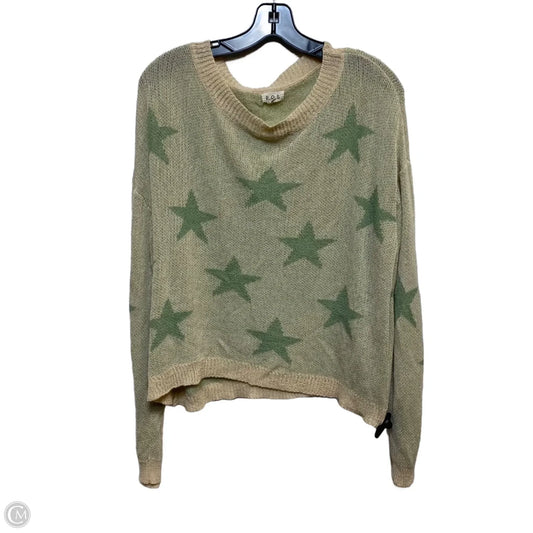 Top Long Sleeve By Pol In Cream & Green, Size: M