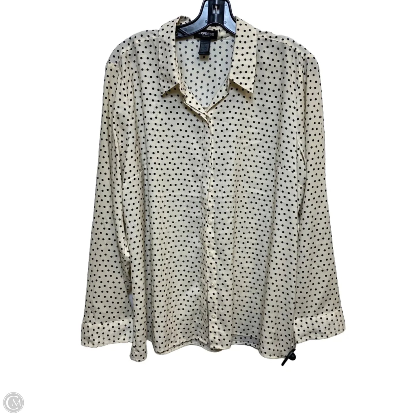 Top Long Sleeve By Express In Black & Cream, Size: Xl