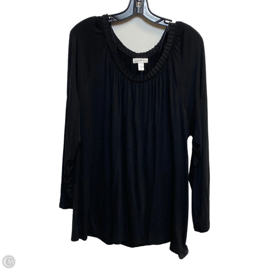 Top Long Sleeve By Jaclyn Smith In Black, Size: 2x