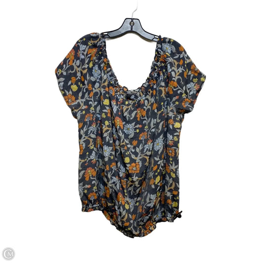 Top Short Sleeve By Lane Bryant In Blue & Orange, Size: 4x