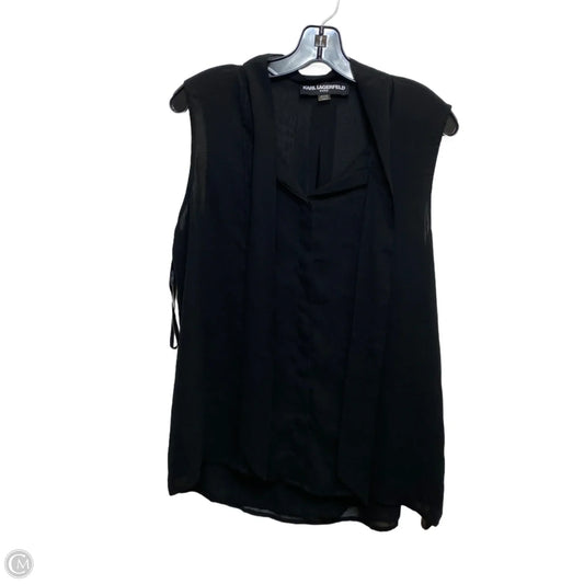 Top Sleeveless Designer By Karl Lagerfeld In Black, Size: L