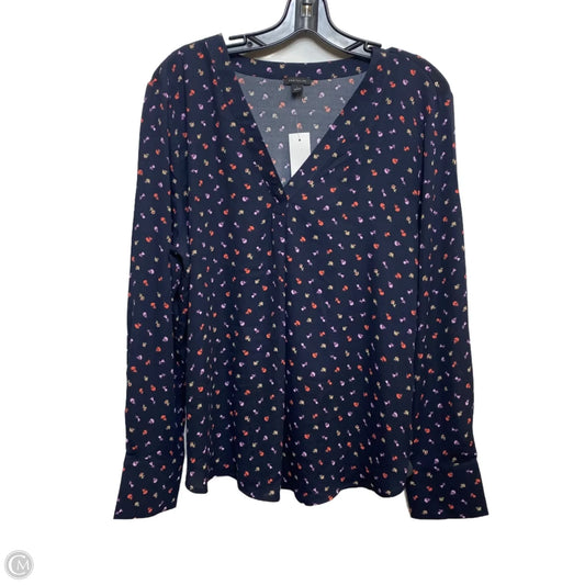 Top Long Sleeve By Ann Taylor In Blue & Purple, Size: L