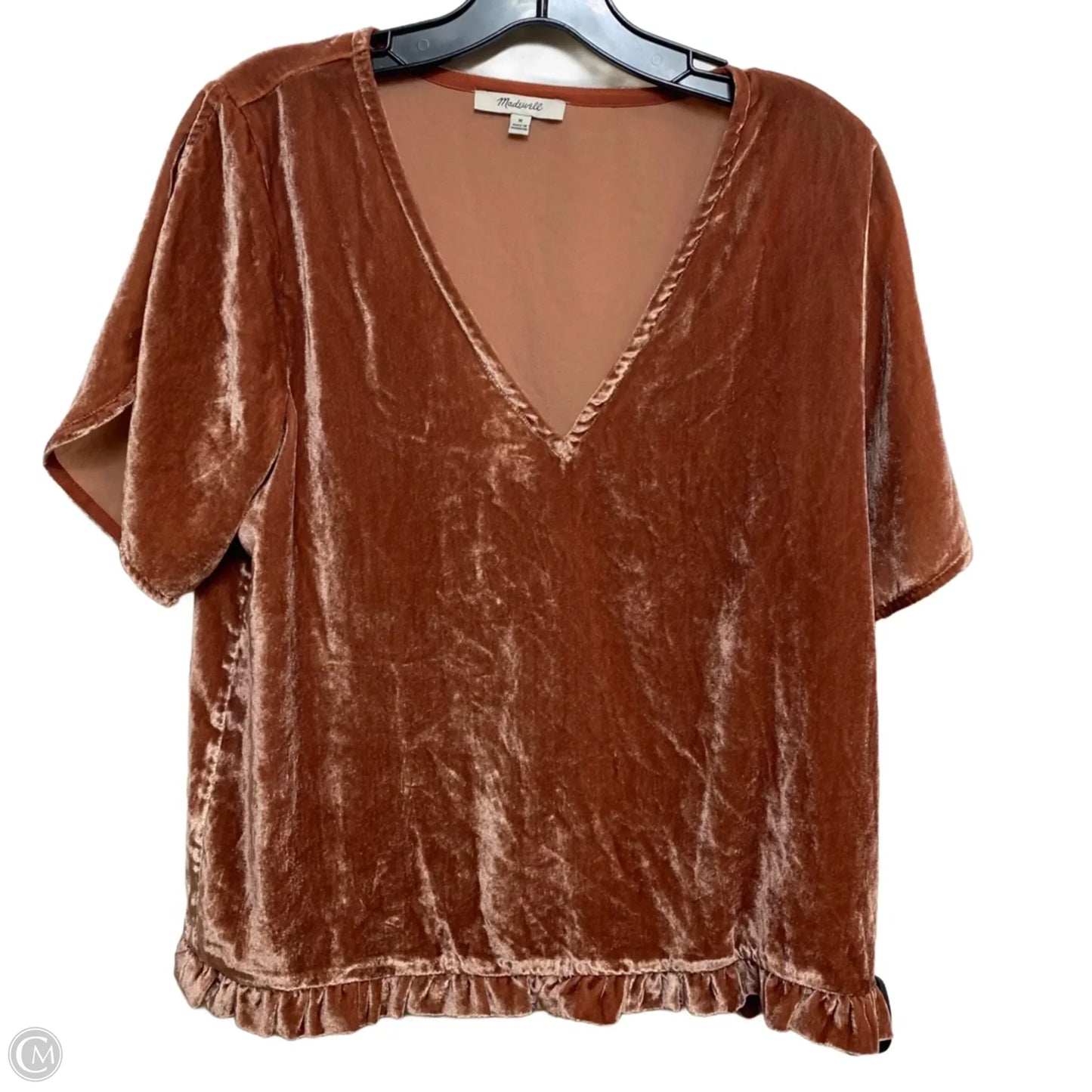 Top Short Sleeve By Madewell In Brown, Size: M