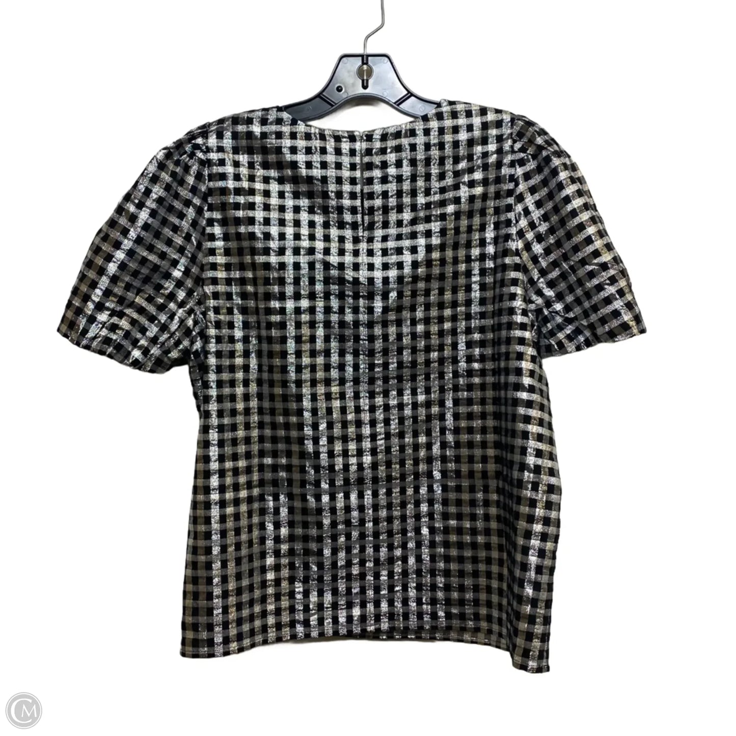 Top Short Sleeve By J. Crew In Black & Silver, Size: M