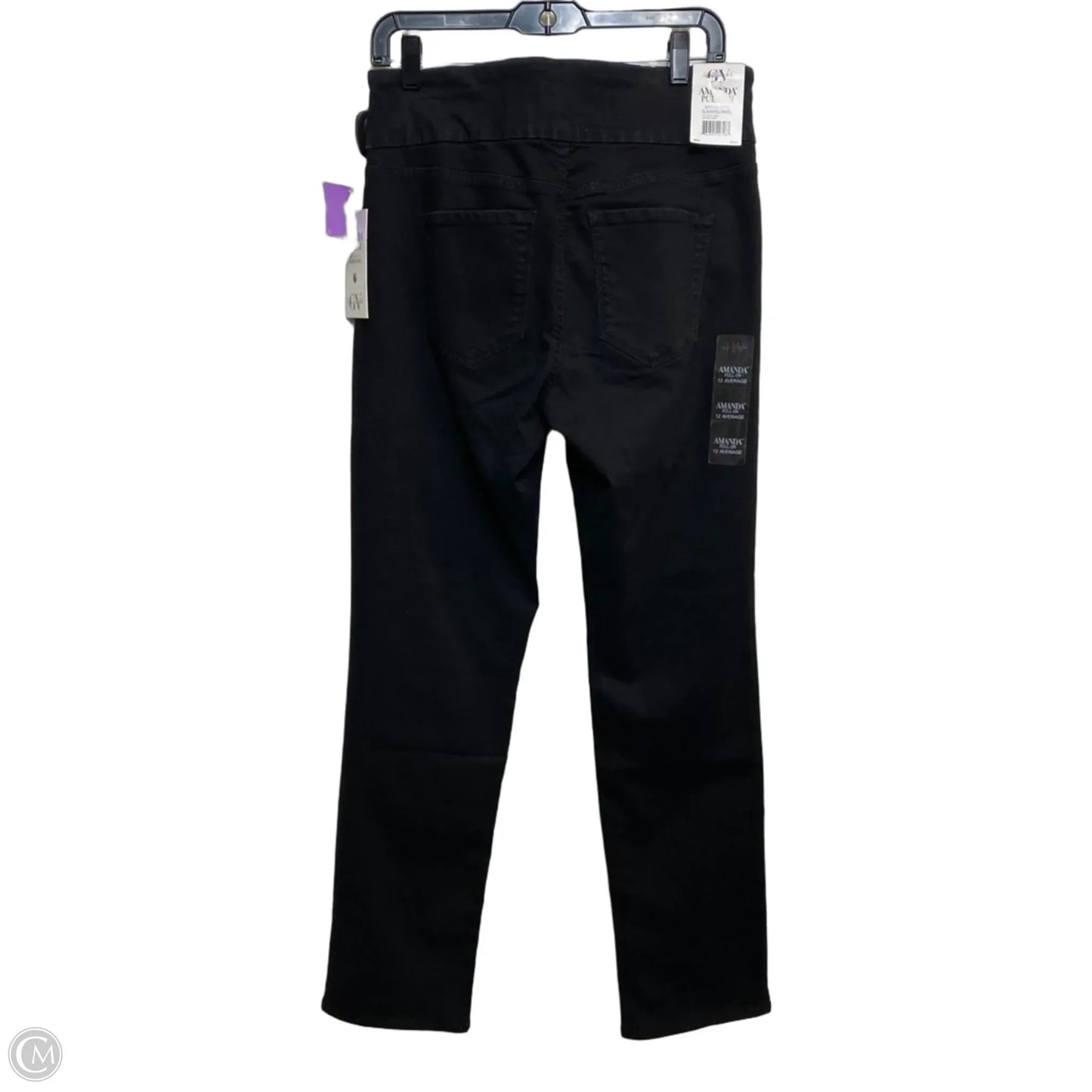 Jeans Straight By Gloria Vanderbilt In Black Denim, Size: 12