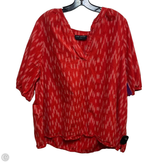 Top Short Sleeve By Lane Bryant In Red, Size: 1x