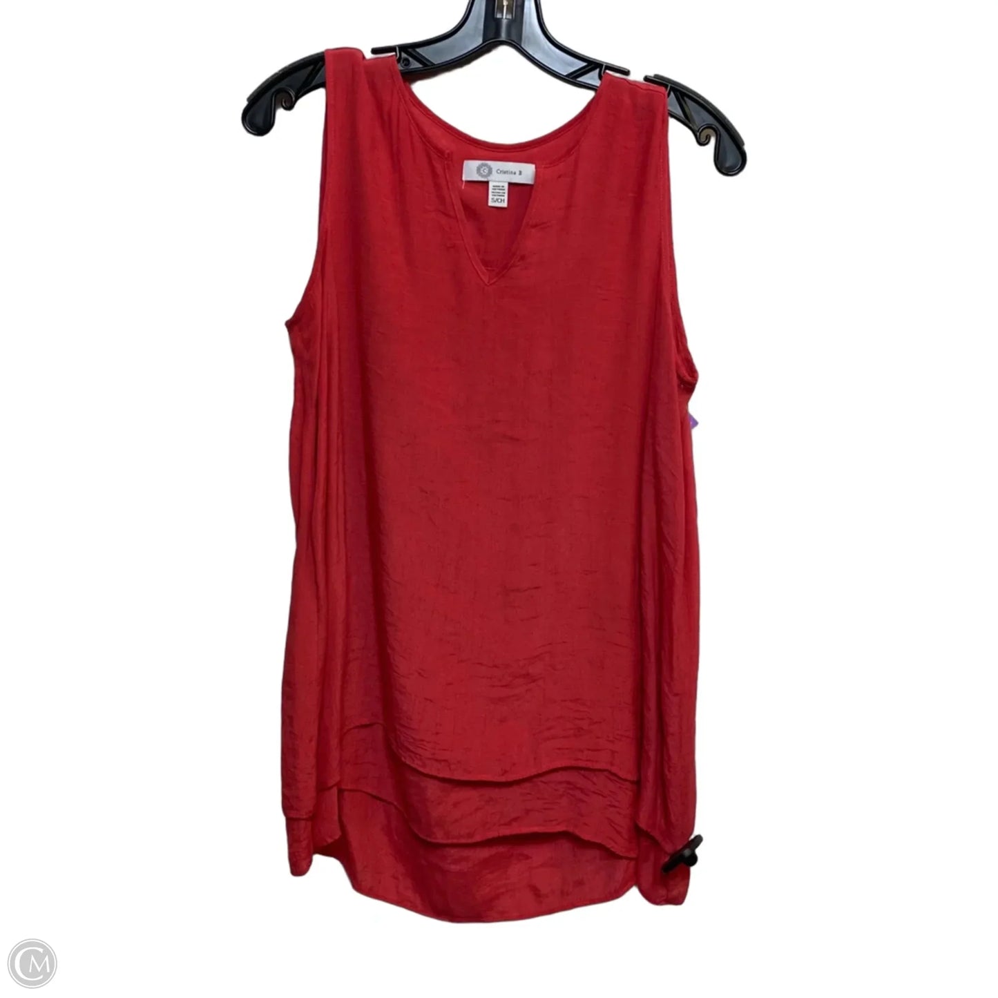 Top Sleeveless By Cristina B In Red, Size: S
