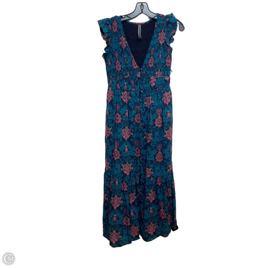 Dress Casual Maxi By Anthropologie In Blue & Green, Size: Xs