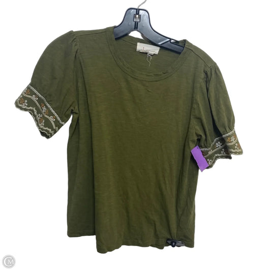Top Short Sleeve By Anthropologie In Green, Size: S