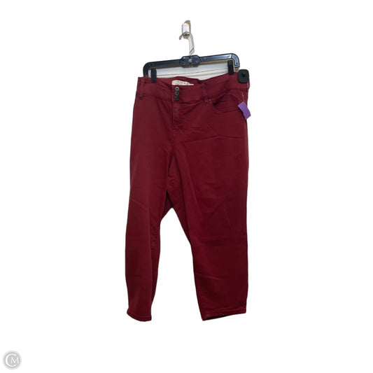 Jeans Cropped By Torrid In Red Denim, Size: 26