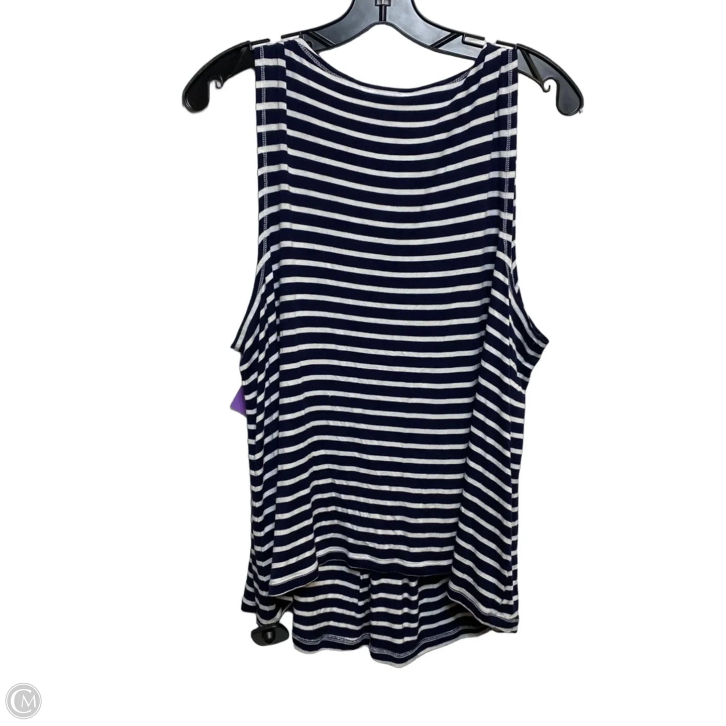 Top Sleeveless By Crown And Ivy In Blue & White, Size: 1x