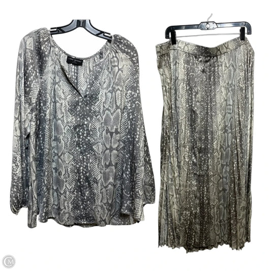 Skirt Set 2pc By Lane Bryant In Grey, Size: 1x