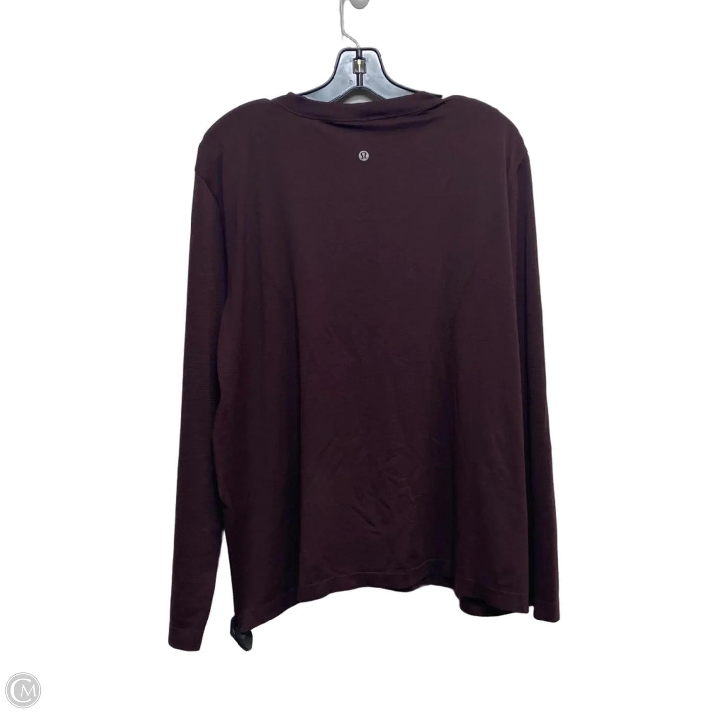 Athletic Top Long Sleeve Crewneck Designer By Lululemon In Maroon, Size: Xl