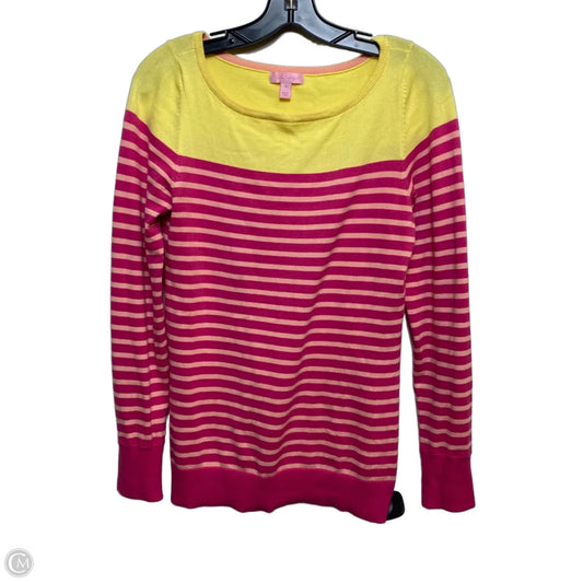 Sweater Designer By Lilly Pulitzer In Pink & Yellow, Size: M