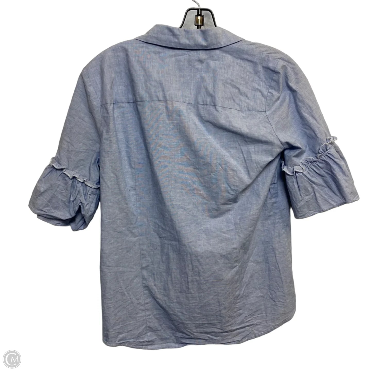 Top Short Sleeve Designer By Karl Lagerfeld In Blue, Size: S