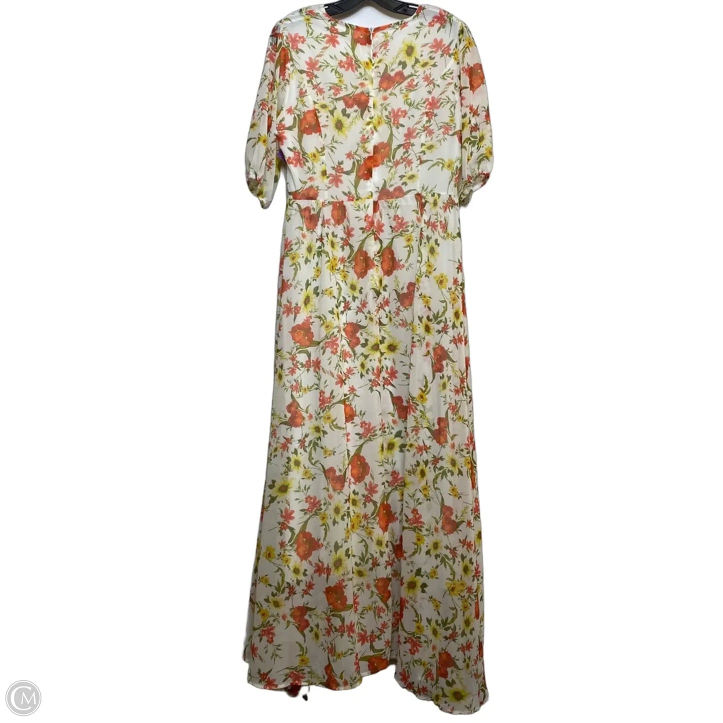 Dress Casual Maxi By Cmf In Orange & White, Size: Xl