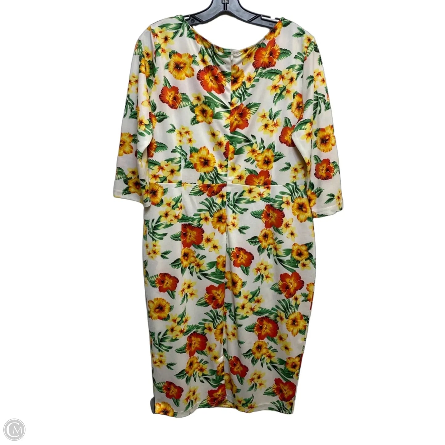 Dress Casual Midi By Viwenni In White & Yellow, Size: Xxl