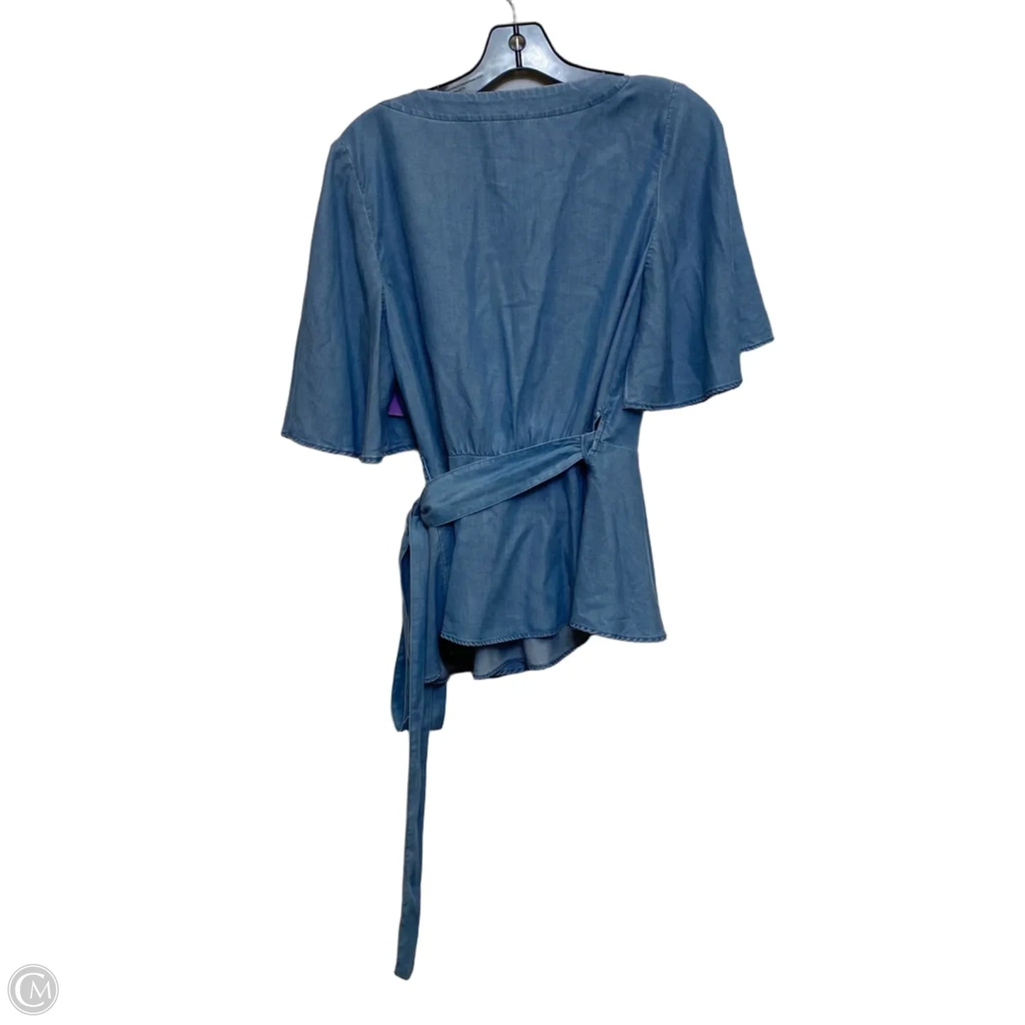 Top Short Sleeve By Loft In Blue Denim, Size: M