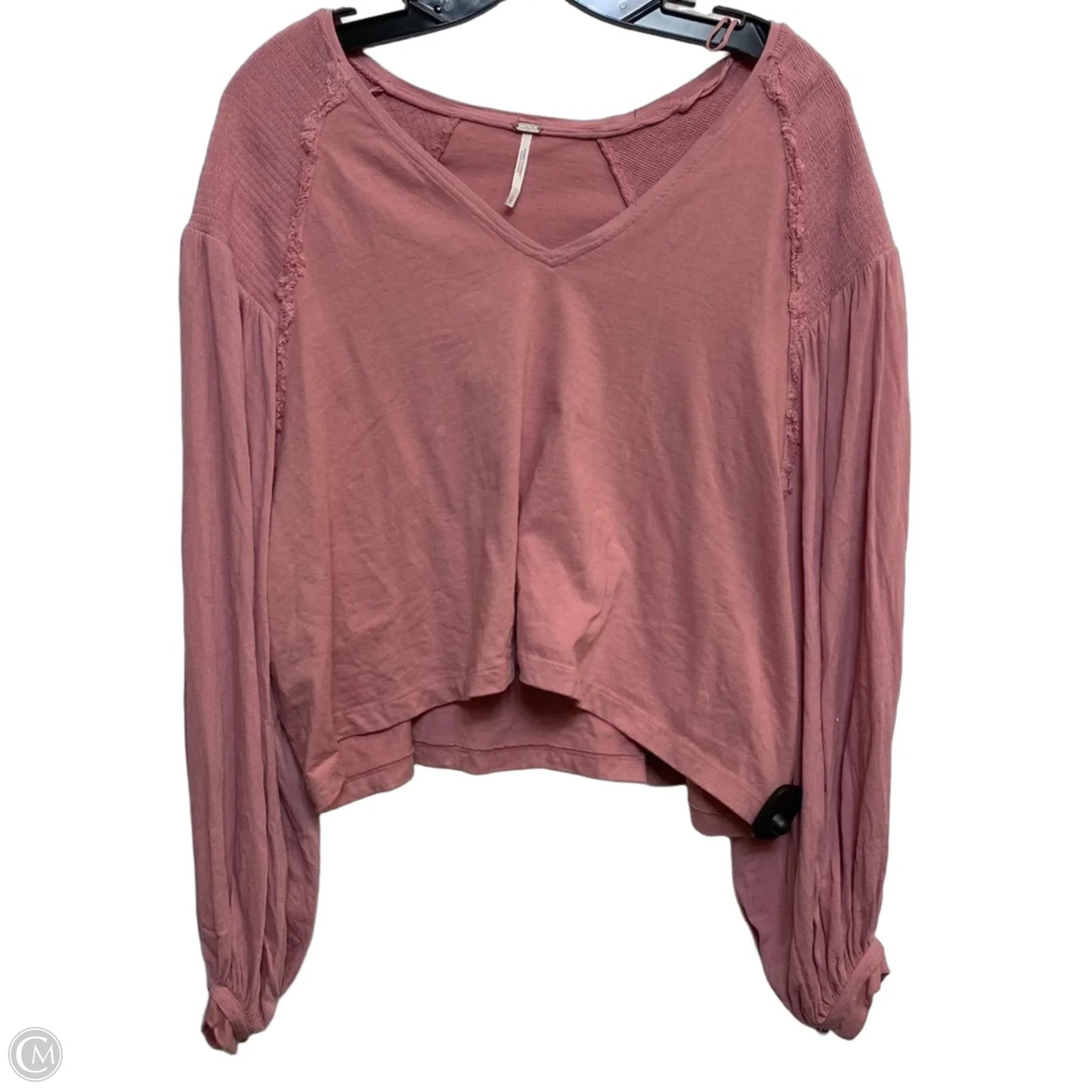 Top Long Sleeve By Free People In Pink, Size: S