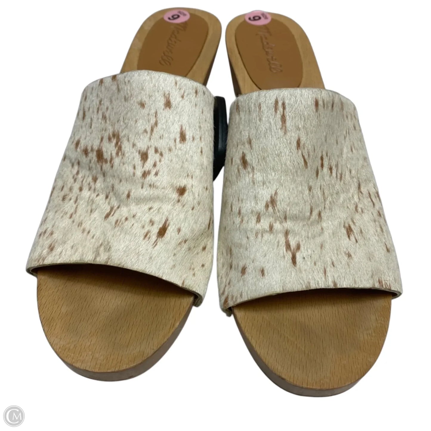 Sandals Heels Block By Madewell In Cream & Tan, Size: 9