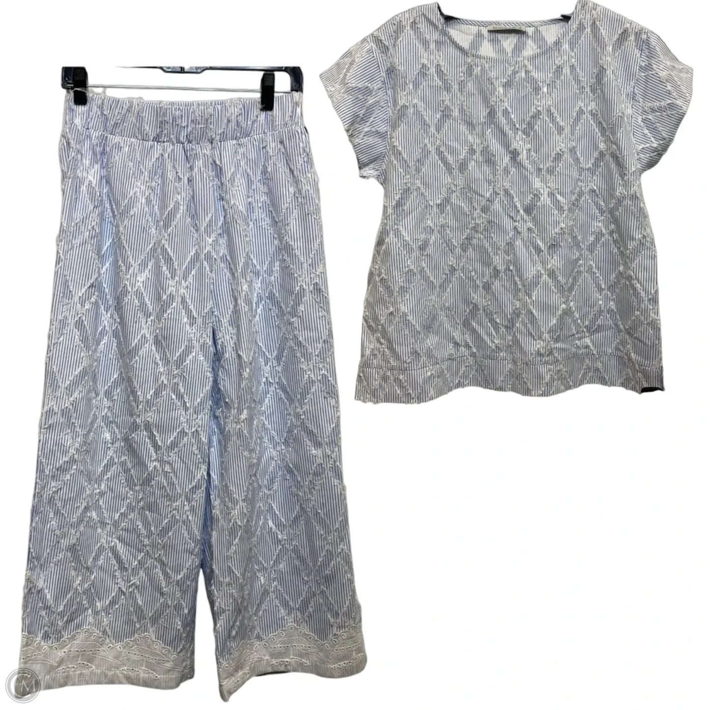 Pants Set 2pc By See And Be Seen In Blue & White, Size: M