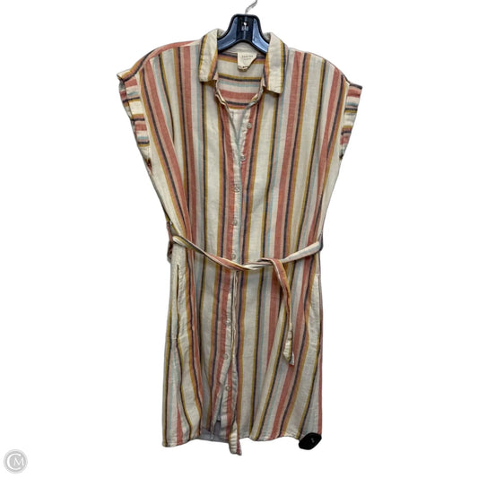 Dress Casual Short By Harper In Cream & Orange, Size: S