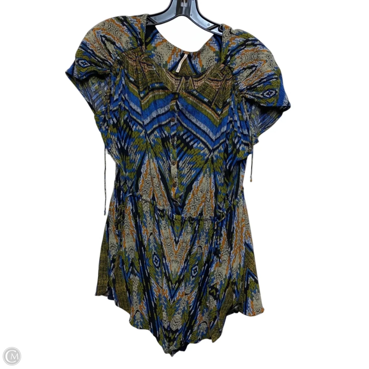 Romper By Free People In Blue & Green, Size: S