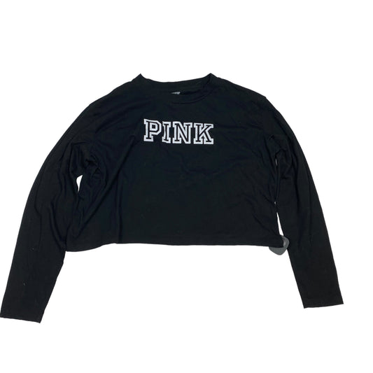 Athletic Top Long Sleeve Crewneck By Pink In Black, Size: M