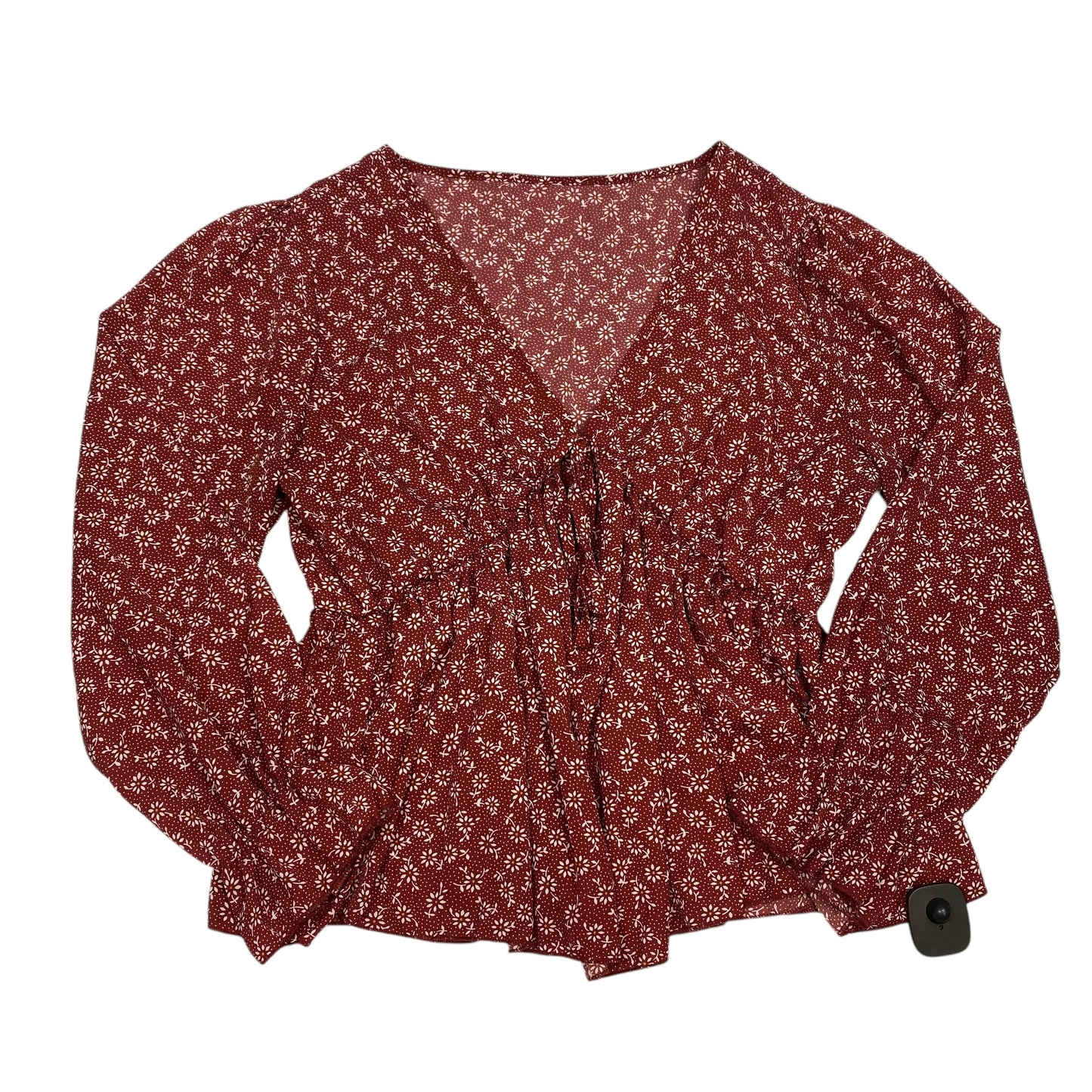 Top Long Sleeve By Shein In Red, Size: Xl