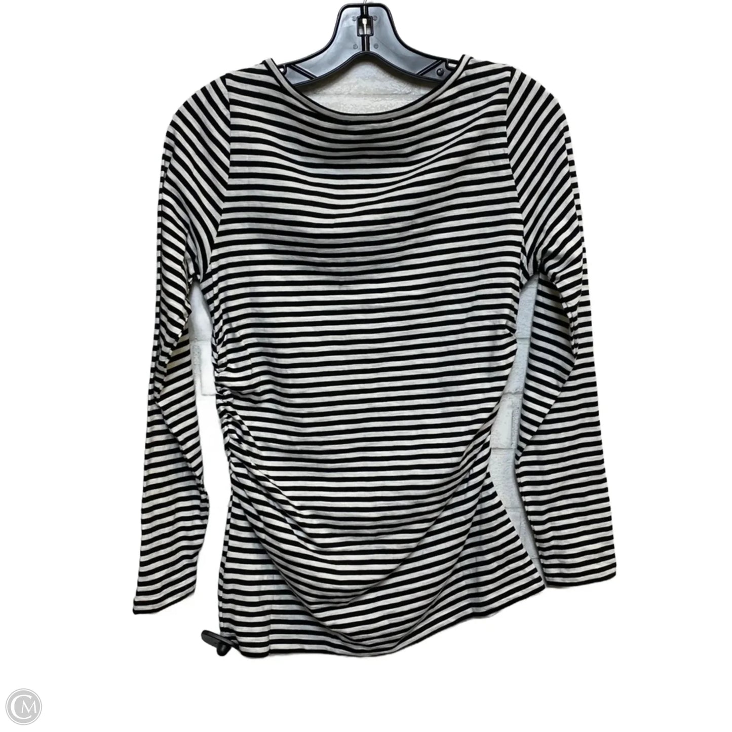 Top Long Sleeve By Madewell In Black & White, Size: S